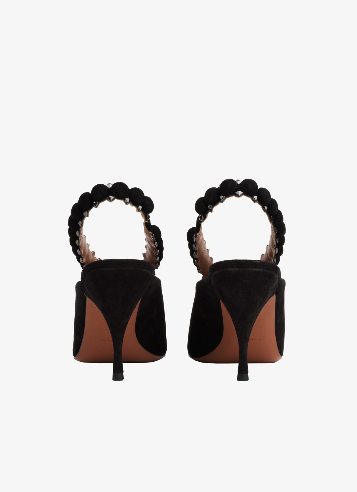 SUEDE LEATHER BOMBE PUMPS ALAÏA BLACK SUEDE LEATHER BOMBE PUMPS